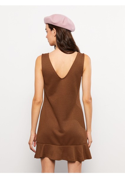 Yeni Sezon Kadın V Yaka Düz Tüvit Elbise fırsatları