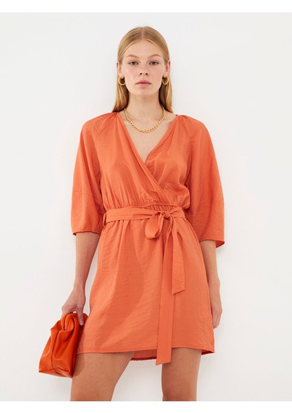 Yeni Sezon Kadın V Yaka Düz Elbise