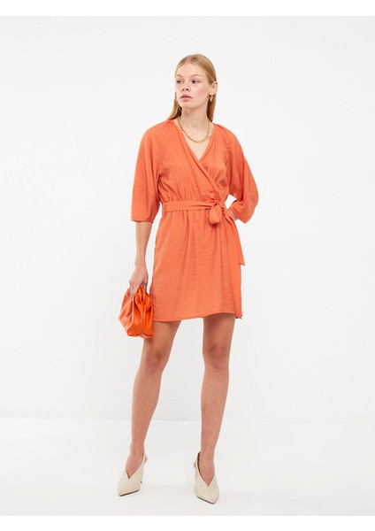 Yeni Sezon Kadın V Yaka Düz Elbise modelleri