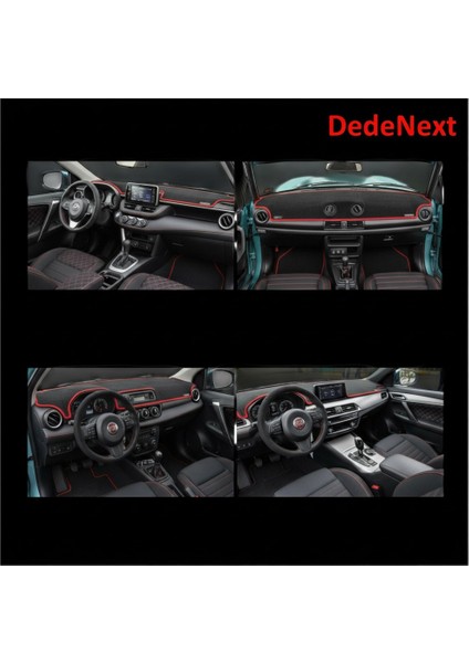 Ford Kuga (2015-2019) Özel Yeni Torpido Koruyucu Kılıf - Ön Göğüs Panel Kaplama - Kırmızı Şerit