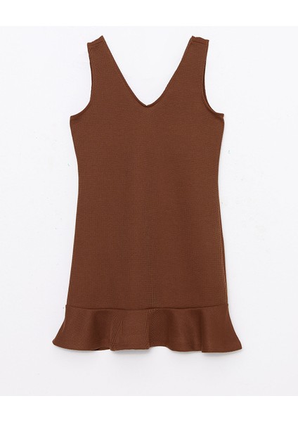 Yeni Sezon Kadın V Yaka Düz Tüvit Elbise indirimleri