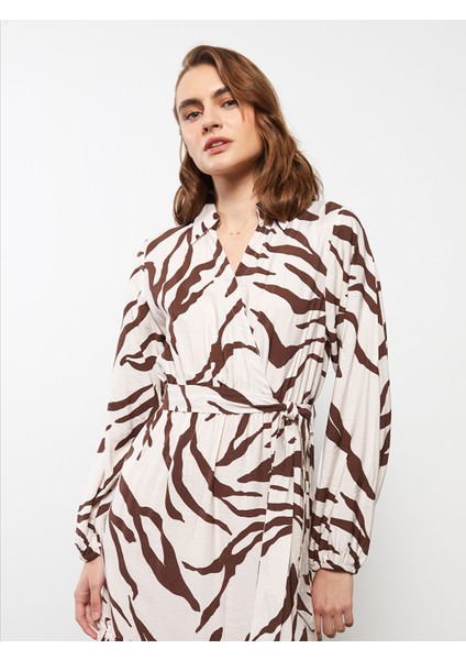 Yeni Sezon Gömlek Yaka Desenli Uzun Kollu Elbise fırsatları