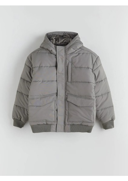 Lcw Kids Haki Kapüşonlu Erkek Çocuk Şişme Mont