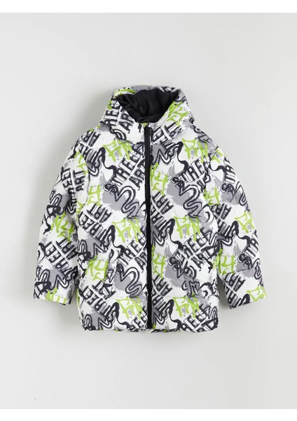 Lcw Kids Siyah Kapüşonlu Erkek Çocuk Şişme Mont