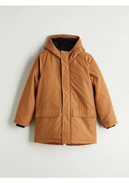 Lcw Kids Kahverengi Kapüşonlu Erkek Çocuk Mont modelleri