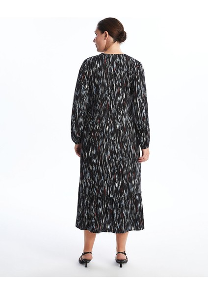 Yeni Sezon V Yaka Desenli Elbise fırsatları