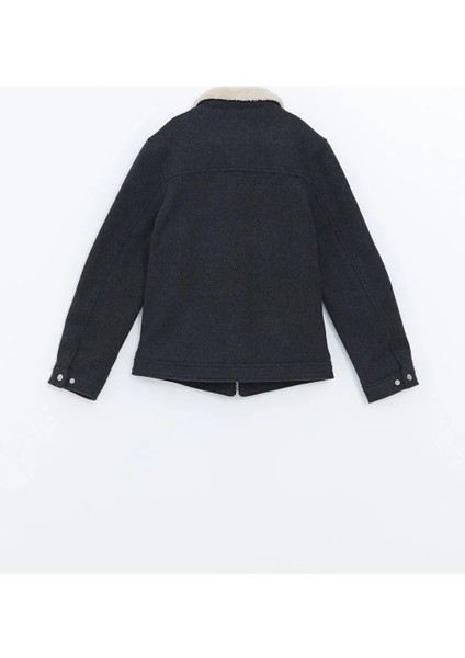 Lcw Vision Antrasit Pelüş Yaka Erkek Çocuk Kaşe Mont modelleri