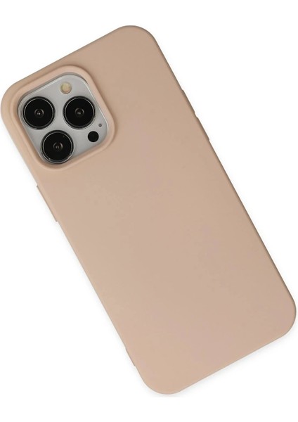 iPhone 14 Pro Max Kılıf Nano Içi Kadife Silikon - Pudra modelleri