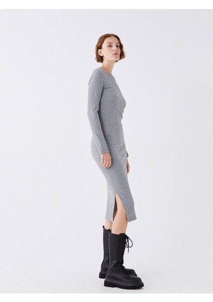 Yeni Sezon Bisiklet Yaka Düz Uzun Kollu Kadın Bodycon Elbise fiyatları