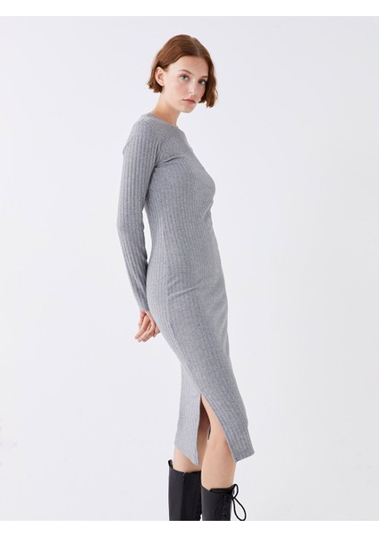 Yeni Sezon Bisiklet Yaka Düz Uzun Kollu Kadın Bodycon Elbise modelleri