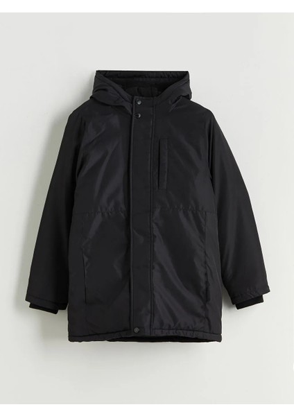 Lcw Kids Siyah Kapüşonlu Erkek Çocuk Mont