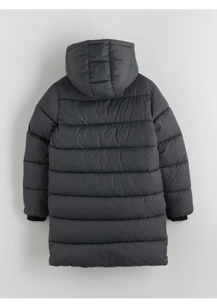 Lcw Kids Gri Kapüşonlu Erkek Çocuk Şişme Mont modelleri