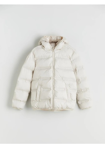 Lcw Kids Bej Kapüşonlu Erkek Çocuk Şişme Mont