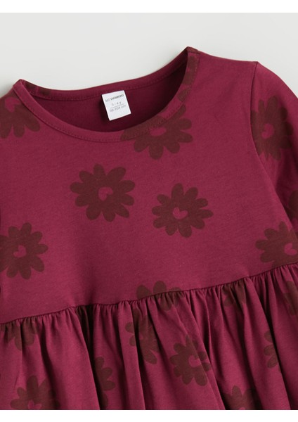 Yeni Sezon Çiçekli Penye Kız Çocuk Elbise fiyatları