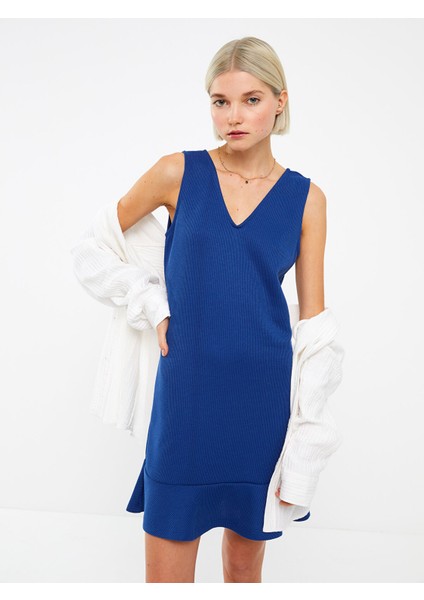 Yeni Sezon Kadın V Yaka Düz Tüvit Elbise fiyatları