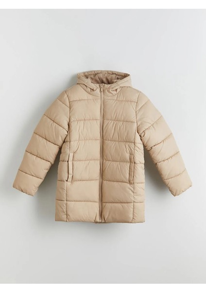 Lcw Kids Bej Kapüşonlu Erkek Çocuk Şişme Mont