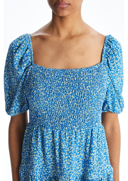 Yeni Sezon Kayık Yaka Çiçekli Kadın Elbise indirimleri