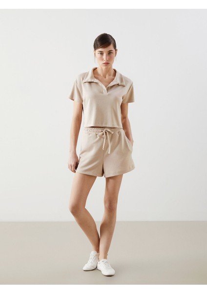 Yeni Sezon Beli Lastikli Kadın Şort