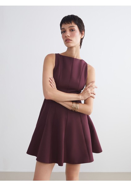 Yeni Sezon Bisiklet Yaka Peplum Mini Elbise fiyatları