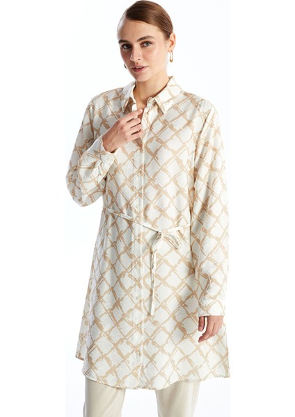 Yeni Sezon Desenli Kadın Gömlek Tunik