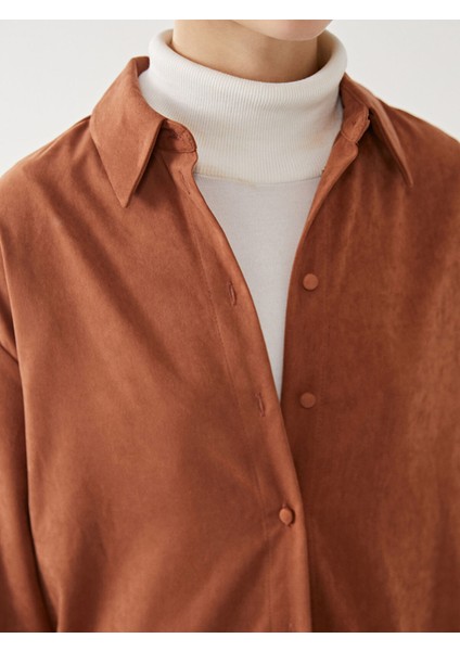 Yeni Sezon Süet Görünümlü Kadın Gömlek Tunik modelleri