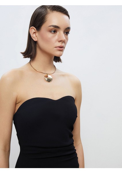 Yeni Sezon Straplez Yaka Büzgülü Abiye Elbise fiyatları