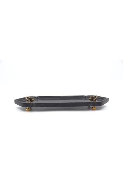 Dekoratif Tabak Siyah Mermer Doğal Taş Bronz fırsatları