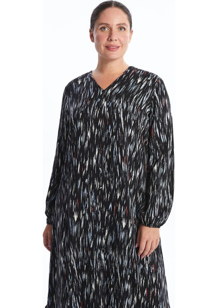 Yeni Sezon V Yaka Desenli Elbise fiyatları