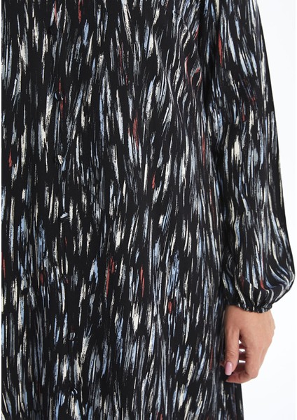 Yeni Sezon V Yaka Desenli Elbise modelleri