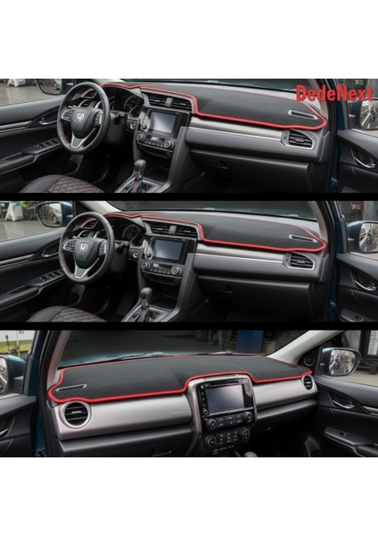 Ford Focus 2,5 Kapaklı (2008-2010) Özel Yeni Torpido Kılıfı Panel Koruyucu Göğüs Kaplama - Siyah Şerit