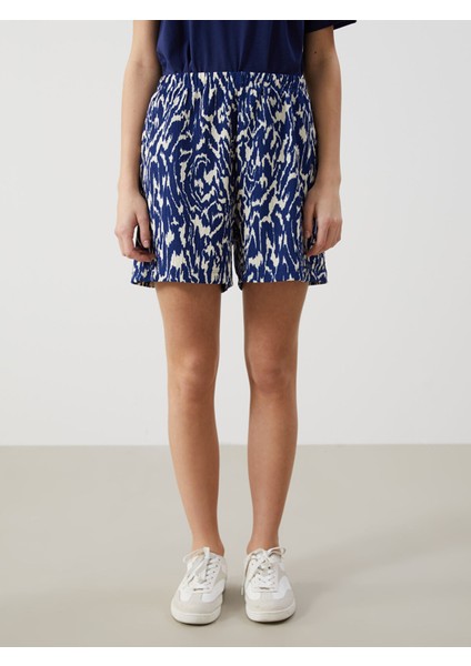 Yeni Sezon Beli Lastikli Desenli Kadın Şort fiyatları