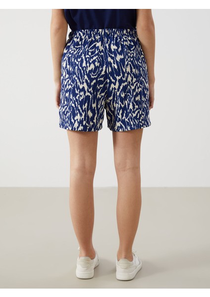 Yeni Sezon Beli Lastikli Desenli Kadın Şort fırsatları