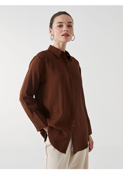 Yeni Sezon Dokulu Krinkle Kadın Gömlek Tunik