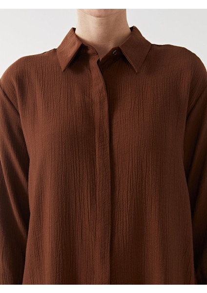 Yeni Sezon Dokulu Krinkle Kadın Gömlek Tunik modelleri