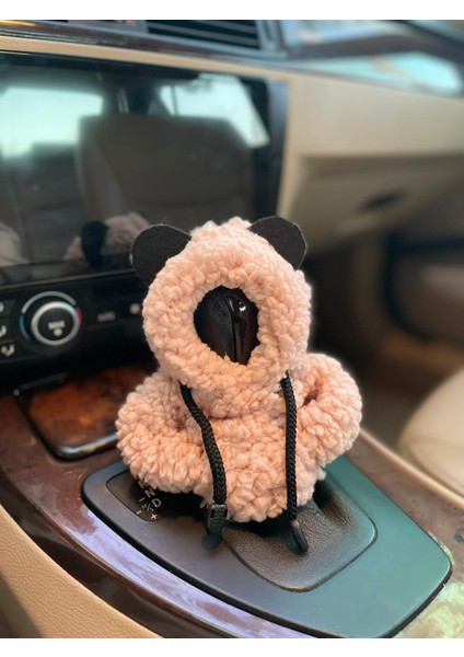 Vites Hoodie-Araç Vites Poları-Peluş Vites Poları-Pudra Pembe - Araç Vites Kıyafeti