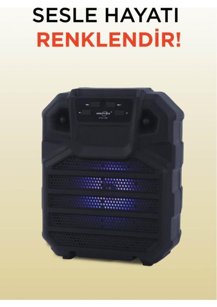 1397 Siyah 6,5 Inc Rgb Ledli Taşınabilir Bluetooth Hoparlör Parti Speaker fiyatları