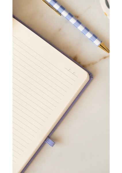 Isim Yazılabilir Çizgili Defter - Eflatun, Suni Deri Kaplamalı Defter, Tarihsiz Ajanda, Anı Defteri