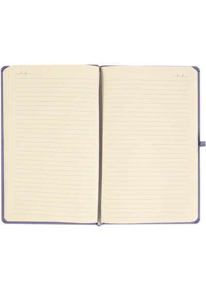 Isim Yazılabilir Çizgili Defter - Eflatun, Suni Deri Kaplamalı Defter, Tarihsiz Ajanda, Anı Defteri