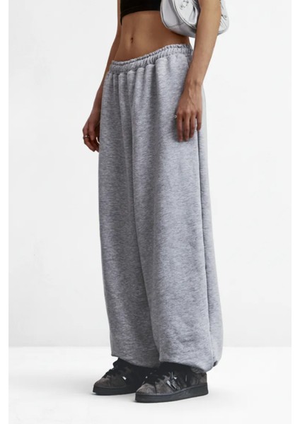 Kışlık Bol Kalıp Eşofman Altı Lastikli Paça Erkek / Kadın