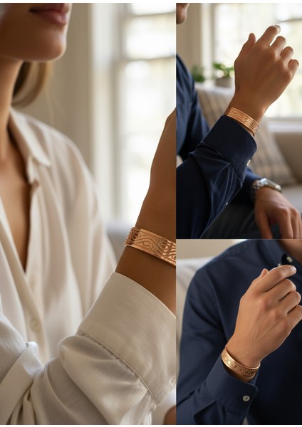 El Işçiliği Kabartma Desenli Saf Bakır Bileklik ; Enerji Dengeleyici Gelen Eksel Şifa Niyetine ; Kadın ve Erkek Için Uygun , Esnek Yapısı Ile Ayarlanabilir Bileklik Genişlik 15 Mm. fırsatları