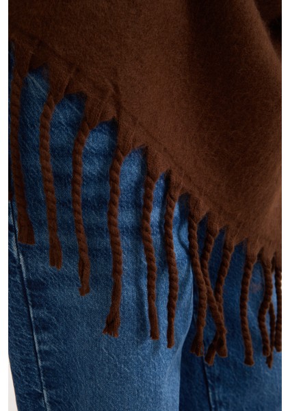 Unisex Puffy Düz Renk Şal Atkı