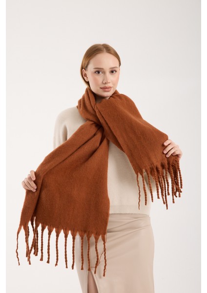 Unisex Puffy Düz Renk Şal Atkı