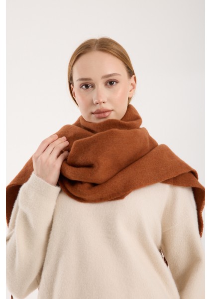 Unisex Puffy Düz Renk Şal Atkı