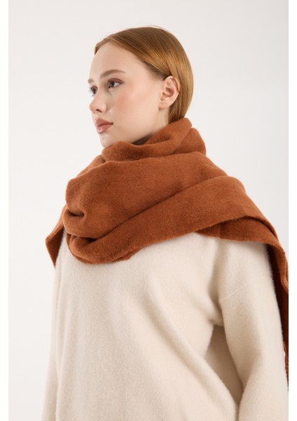 Unisex Puffy Düz Renk Şal Atkı