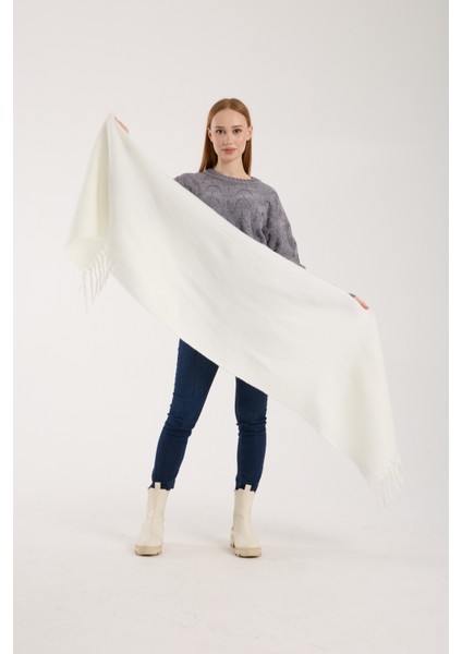 Unisex Puffy Düz Renk Şal Atkı