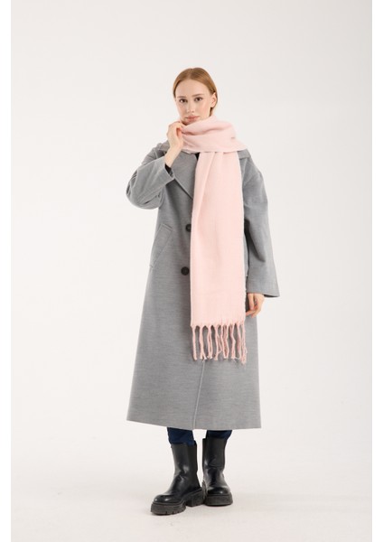 Unisex Puffy Düz Renk Şal Atkı