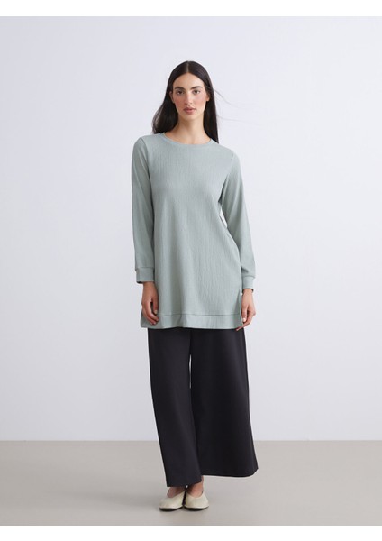 Yeni Sezon Bisiklet Yaka Dokulu Kadın Tunik fiyatları