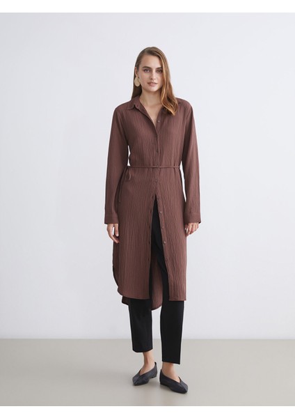 Yeni Sezon Dokulu Oversize Kadın Gömlek Tunik modelleri