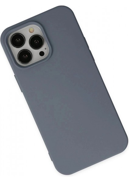 iPhone 15 Pro Max Kılıf Nano Içi Kadife Silikon - Gri modelleri
