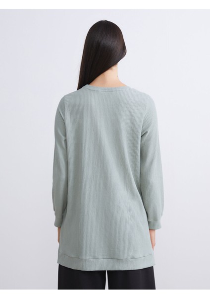 Yeni Sezon Bisiklet Yaka Dokulu Kadın Tunik modelleri